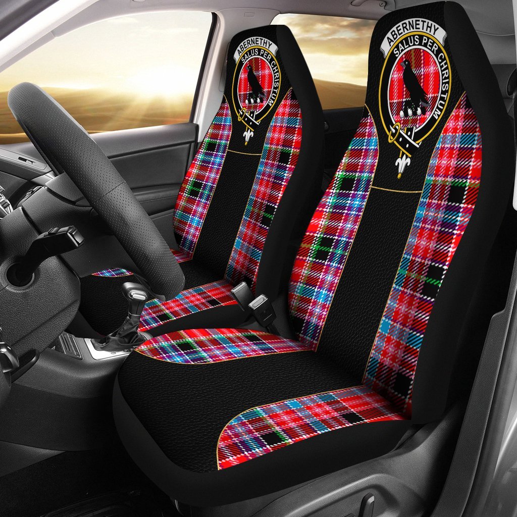 Abernethy Family Tartan Crest Car Seat Cover Special Version