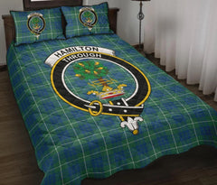 Hamilton Hunting Ancient Tartan Crest Quilt Bed Set