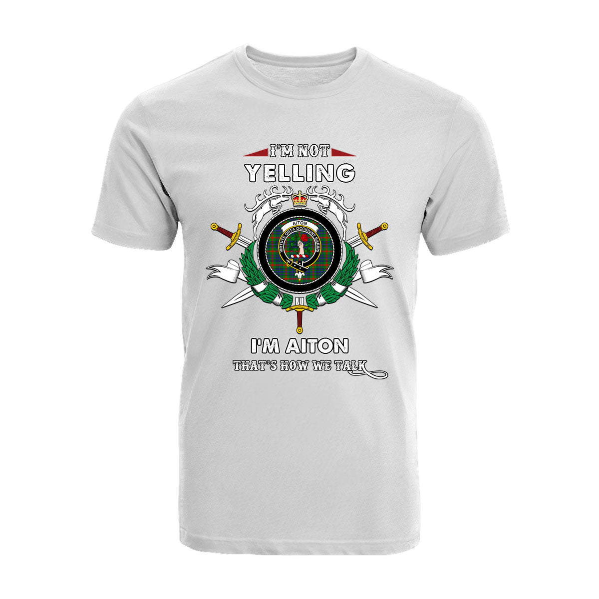 Aiton Tartan Crest T-shirt - I'm not yelling style