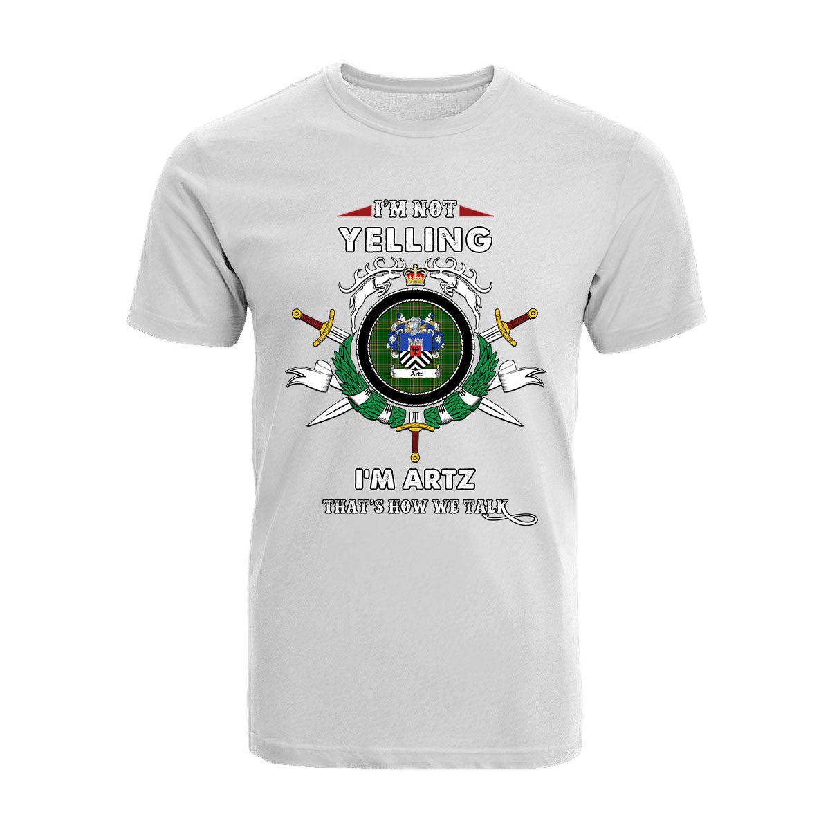 Artz Tartan Crest T-shirt - I'm not yelling style