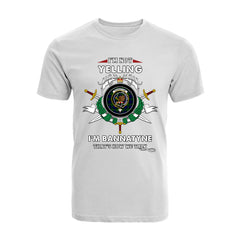 Bannatyne Tartan Crest T-shirt - I'm not yelling style