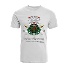 Haliburton Tartan Crest T-shirt - I'm not yelling style