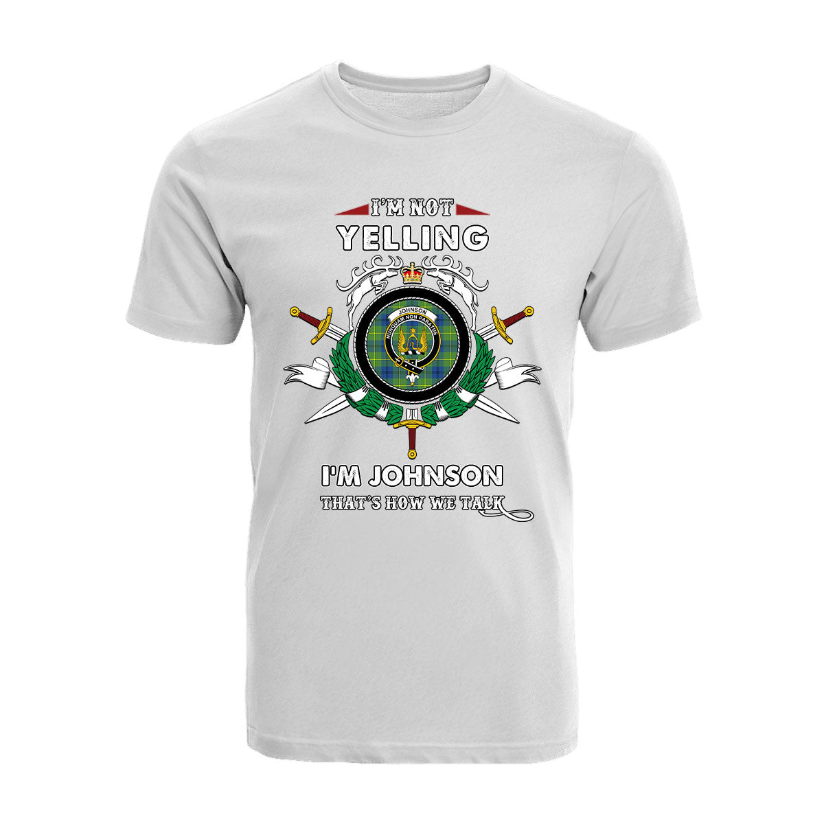 Johnson Tartan Crest T-shirt - I'm not yelling style