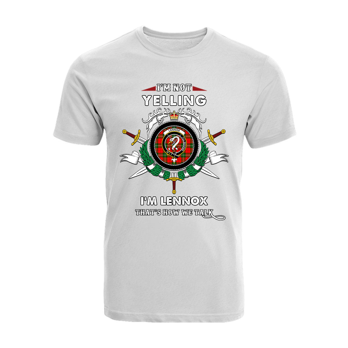 Lennox Tartan Crest T-shirt - I'm not yelling style