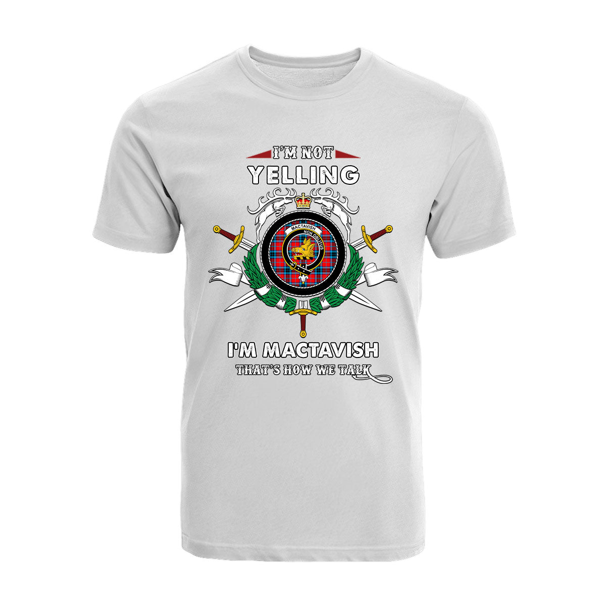 MacTavish Tartan Crest T-shirt - I'm not yelling style