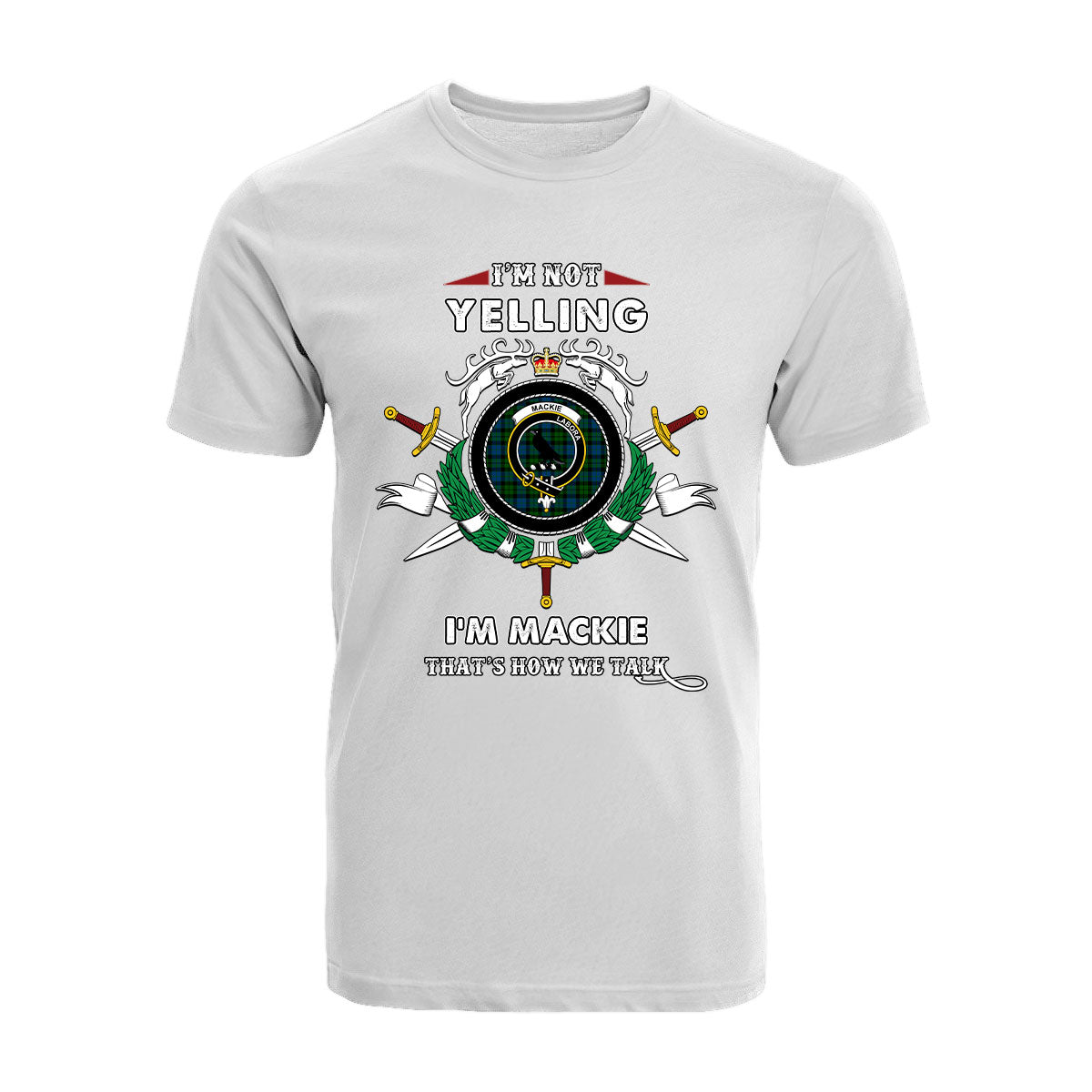 Mackie Tartan Crest T-shirt - I'm not yelling style