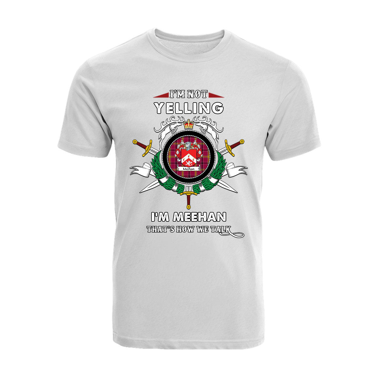 Meehan Tartan Crest T-shirt - I'm not yelling style