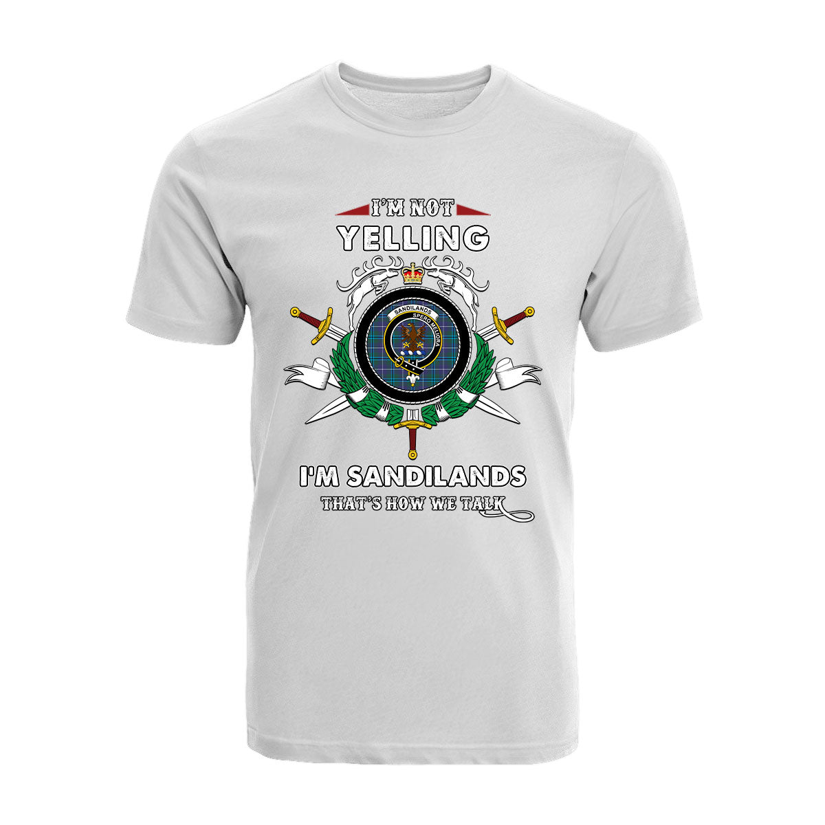 Sandilands Tartan Crest T-shirt - I'm not yelling style