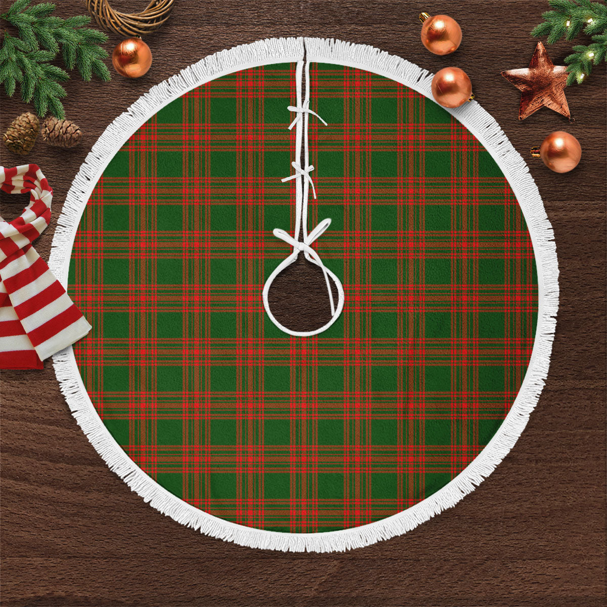 Menzies Green Modern Tartan Christmas Tree Skirt