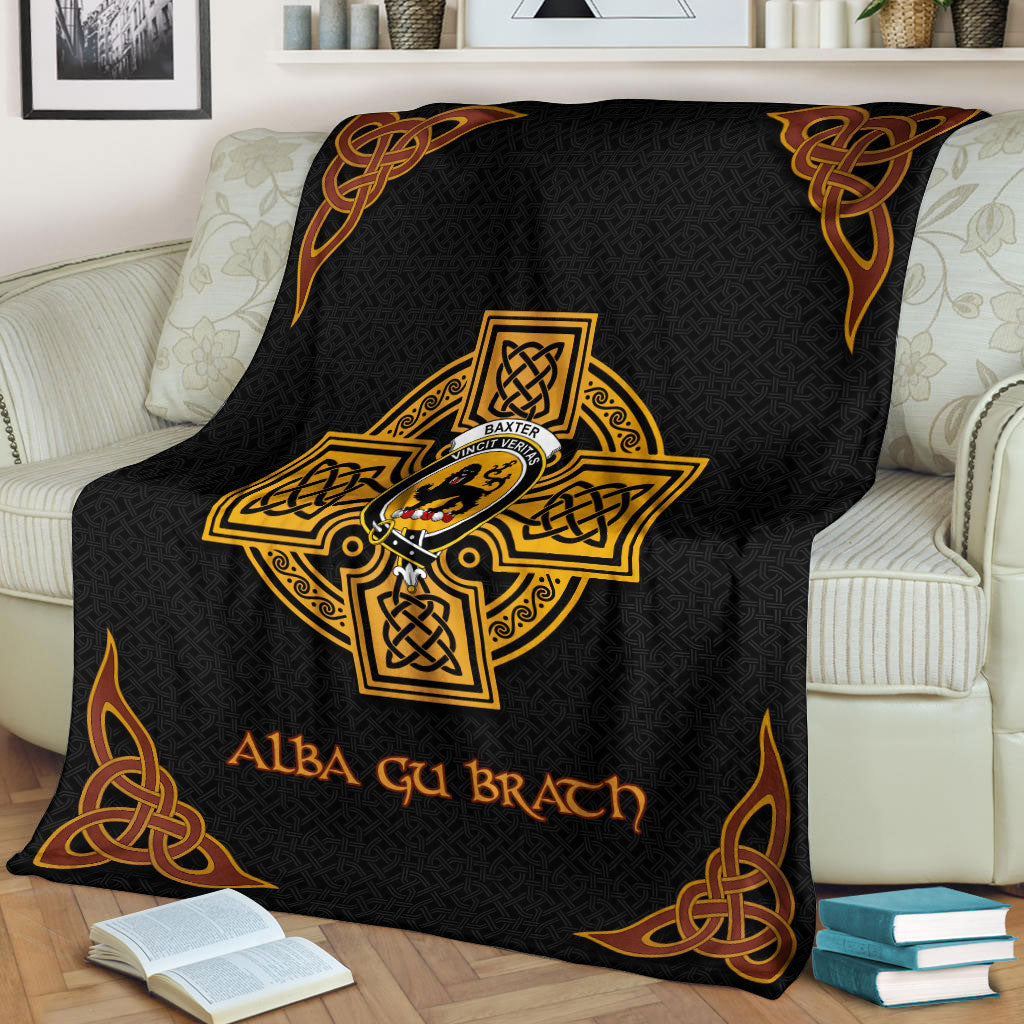 Baxter Crest Premium Blanket - Black Celtic Cross Style