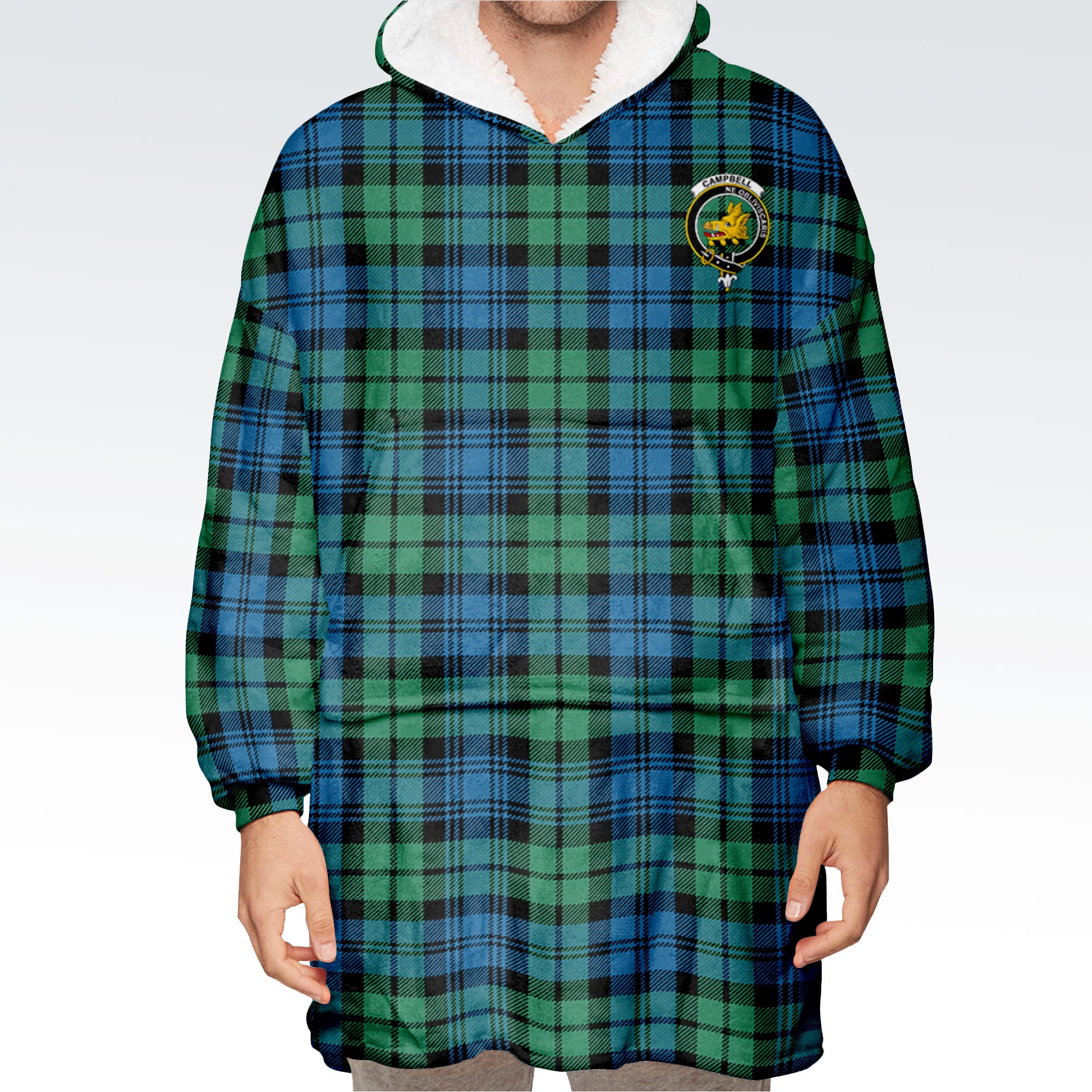 Campbell Ancient 01 Tartan Hoodie Blanket