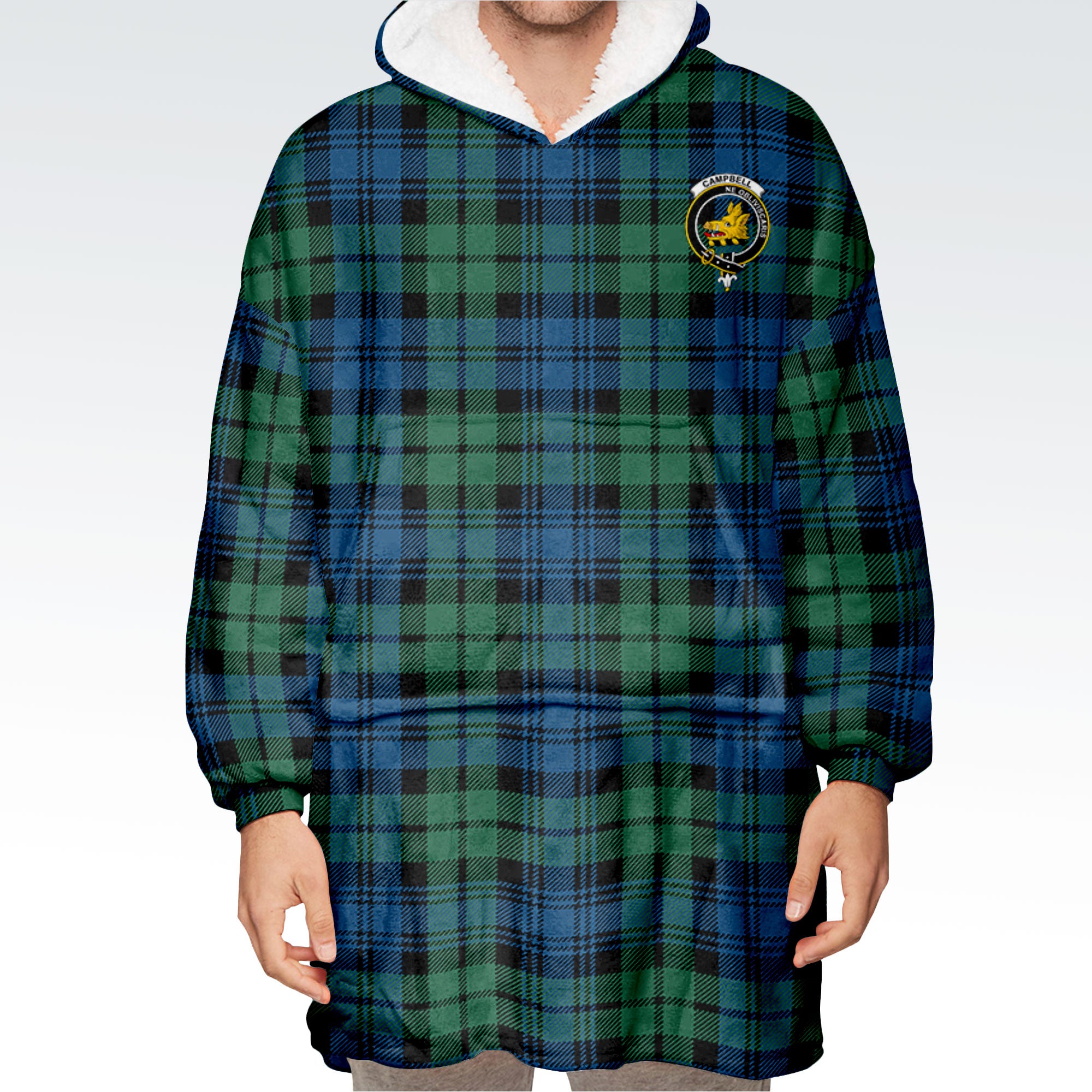 Campbell Ancient 02 Tartan Hoodie Blanket