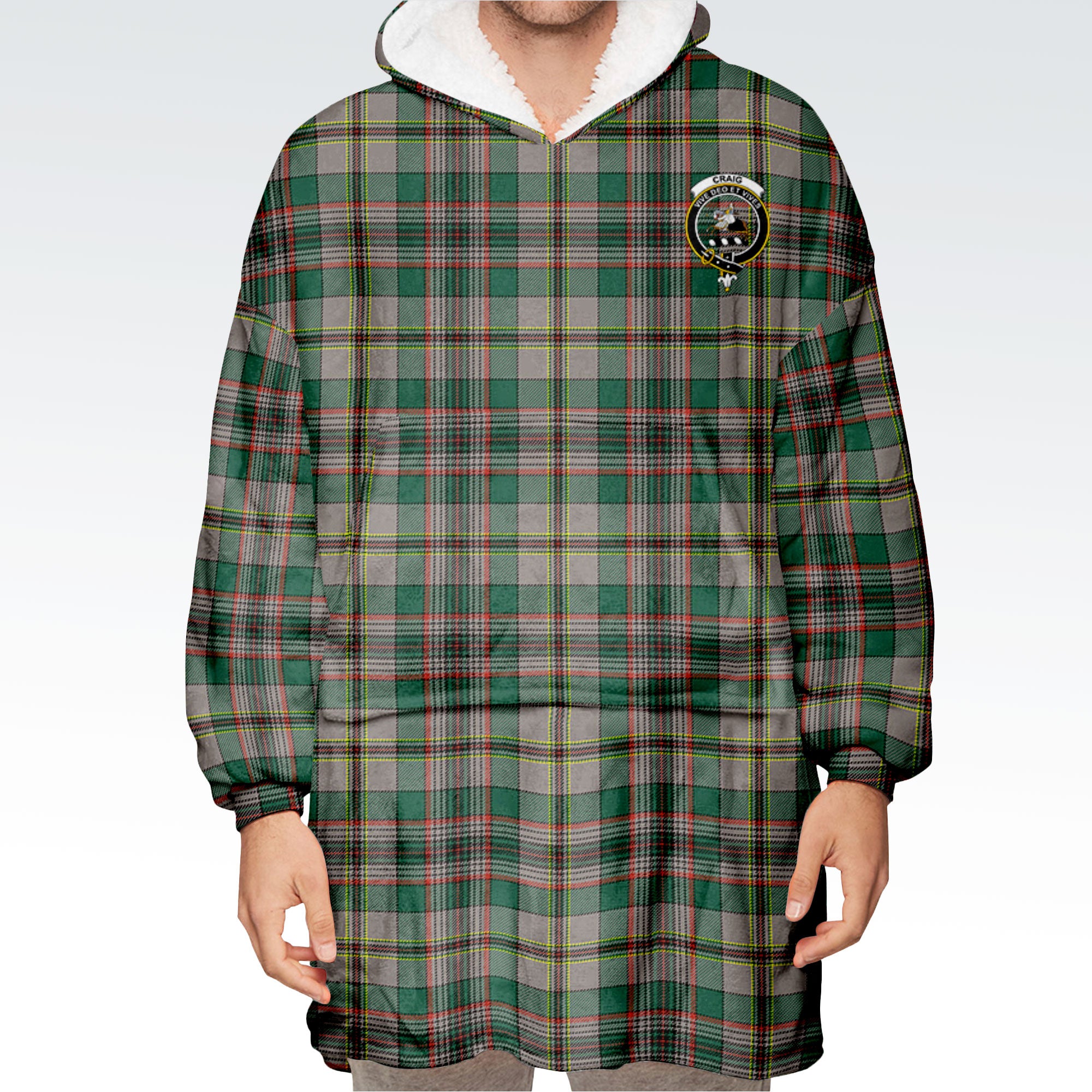 Craig Ancient Tartan Hoodie Blanket