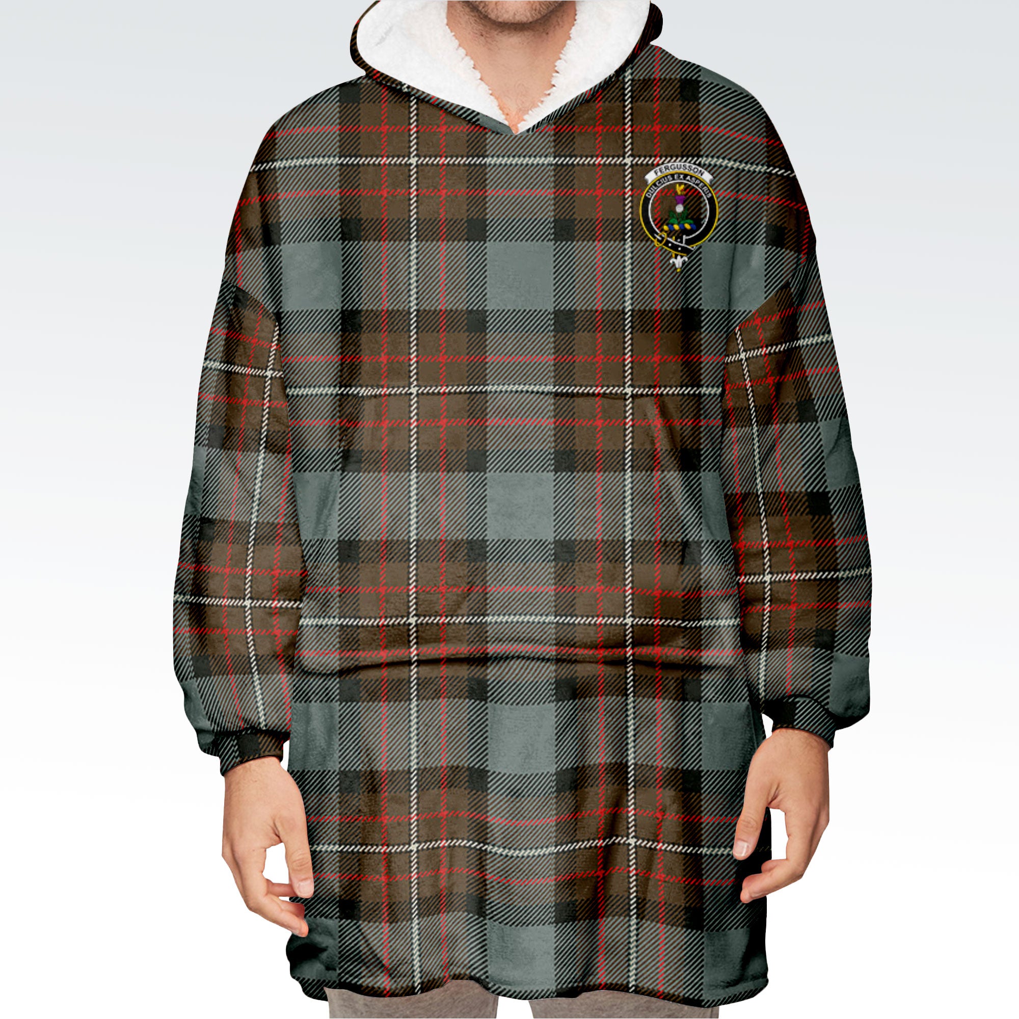 Fergusson Weathered Tartan Hoodie Blanket