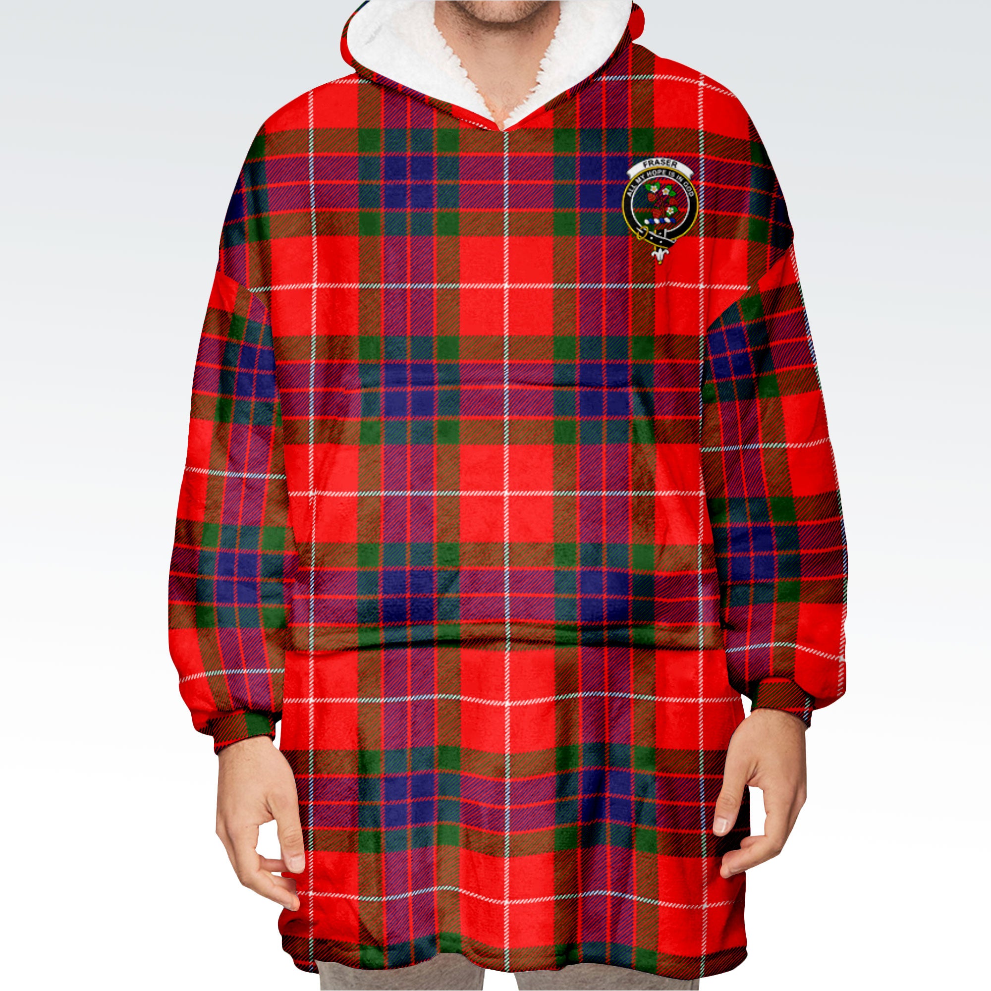 Fraser Tartan Hoodie Blanket