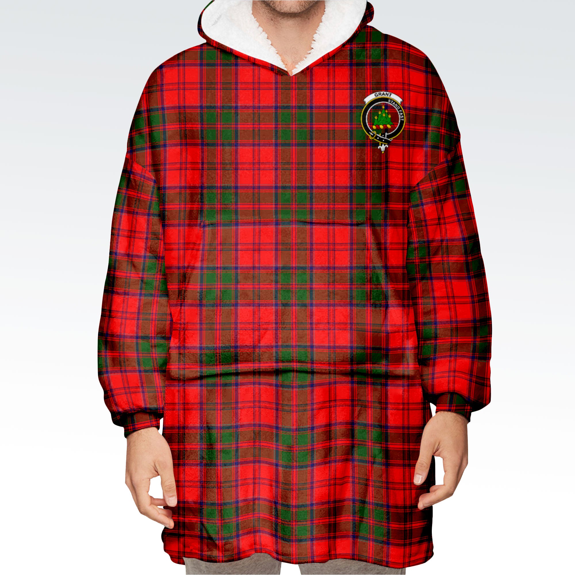 Grant Modern Tartan Hoodie Blanket