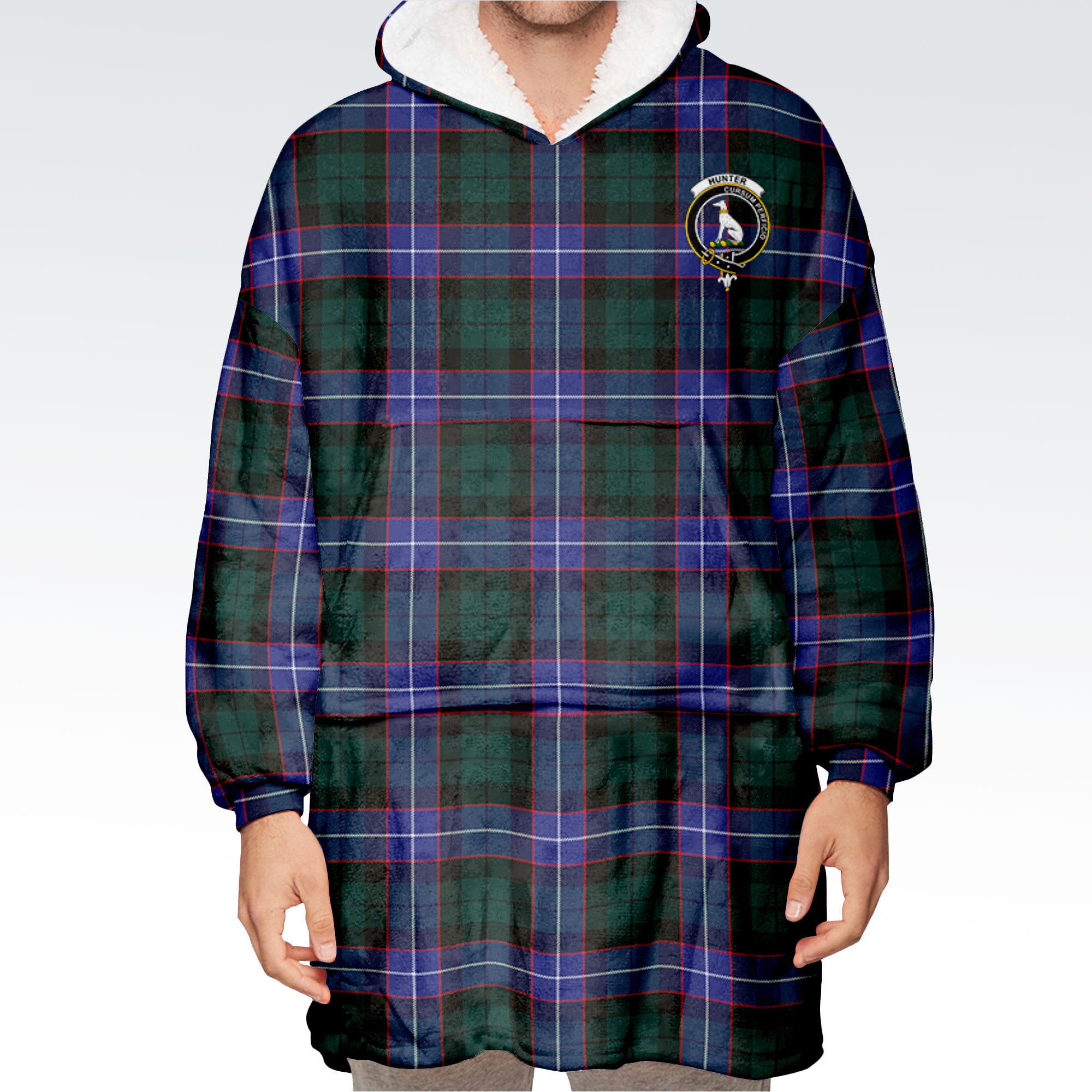 Hunter Modern Tartan Hoodie Blanket