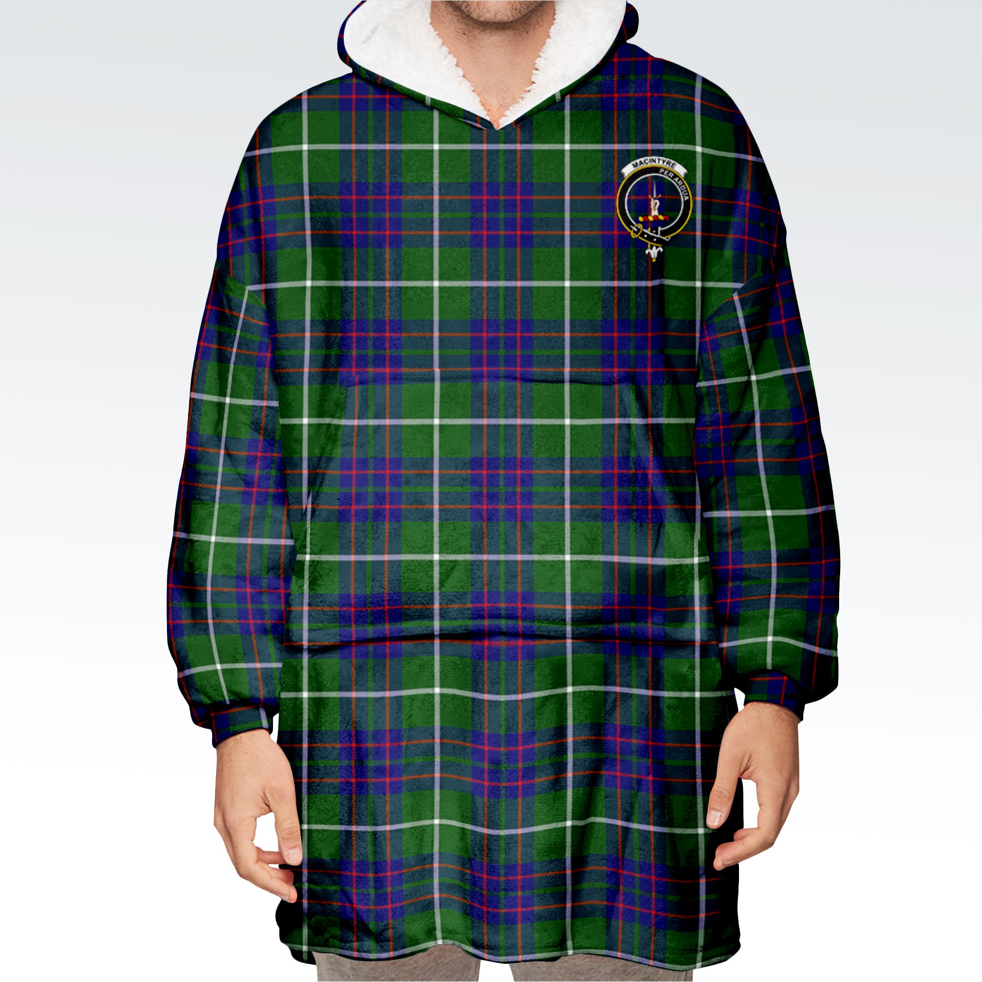 MacIntyre Hunting Modern Tartan Hoodie Blanket