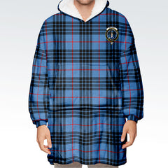 MacKay Blue Tartan Hoodie Blanket