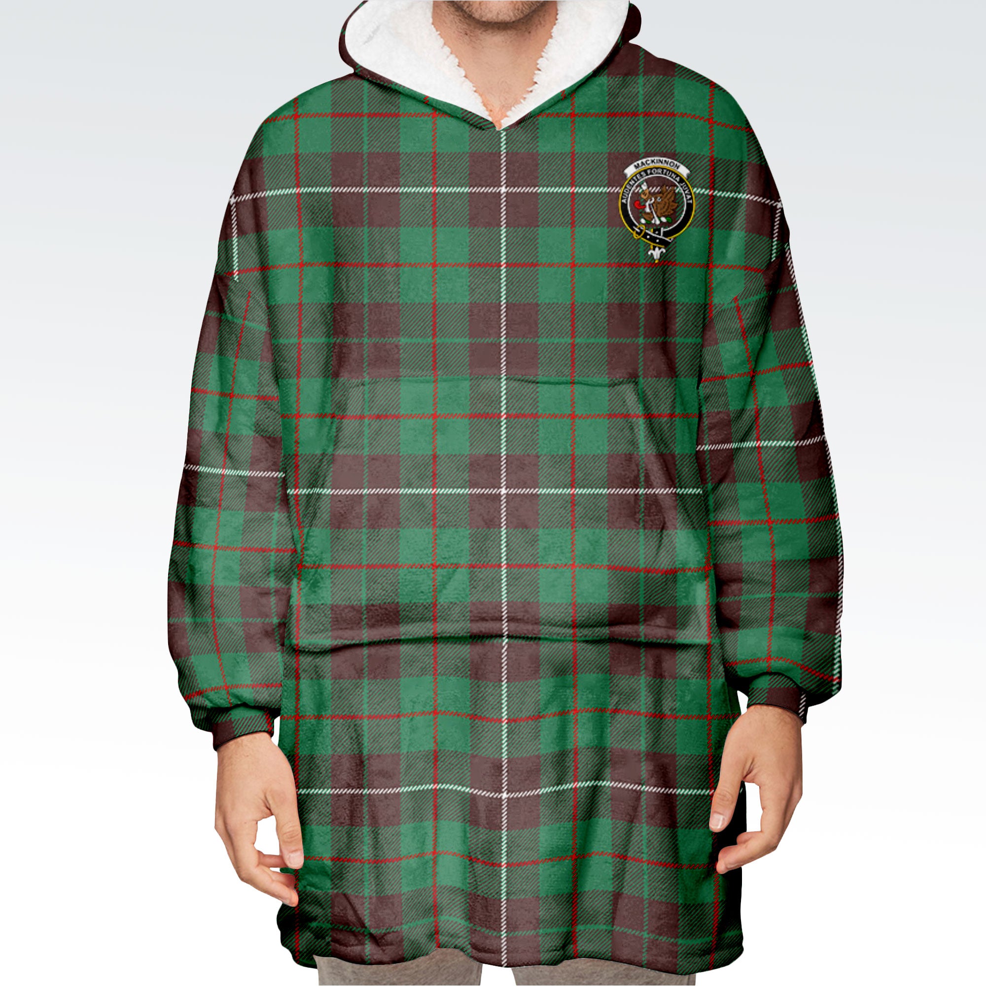 MacKinnon Hunting Ancient Tartan Hoodie Blanket