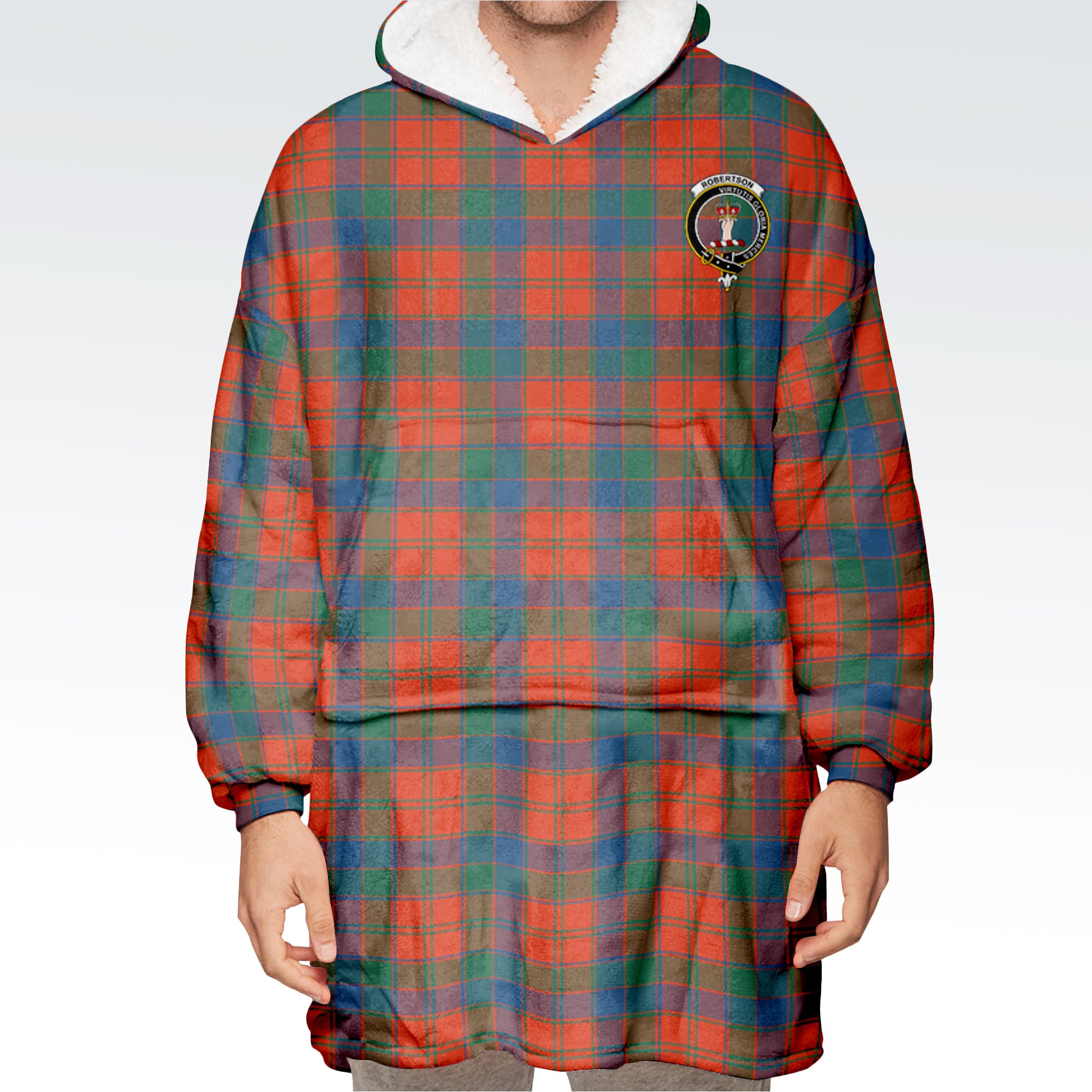 Robertson Ancient Tartan Hoodie Blanket