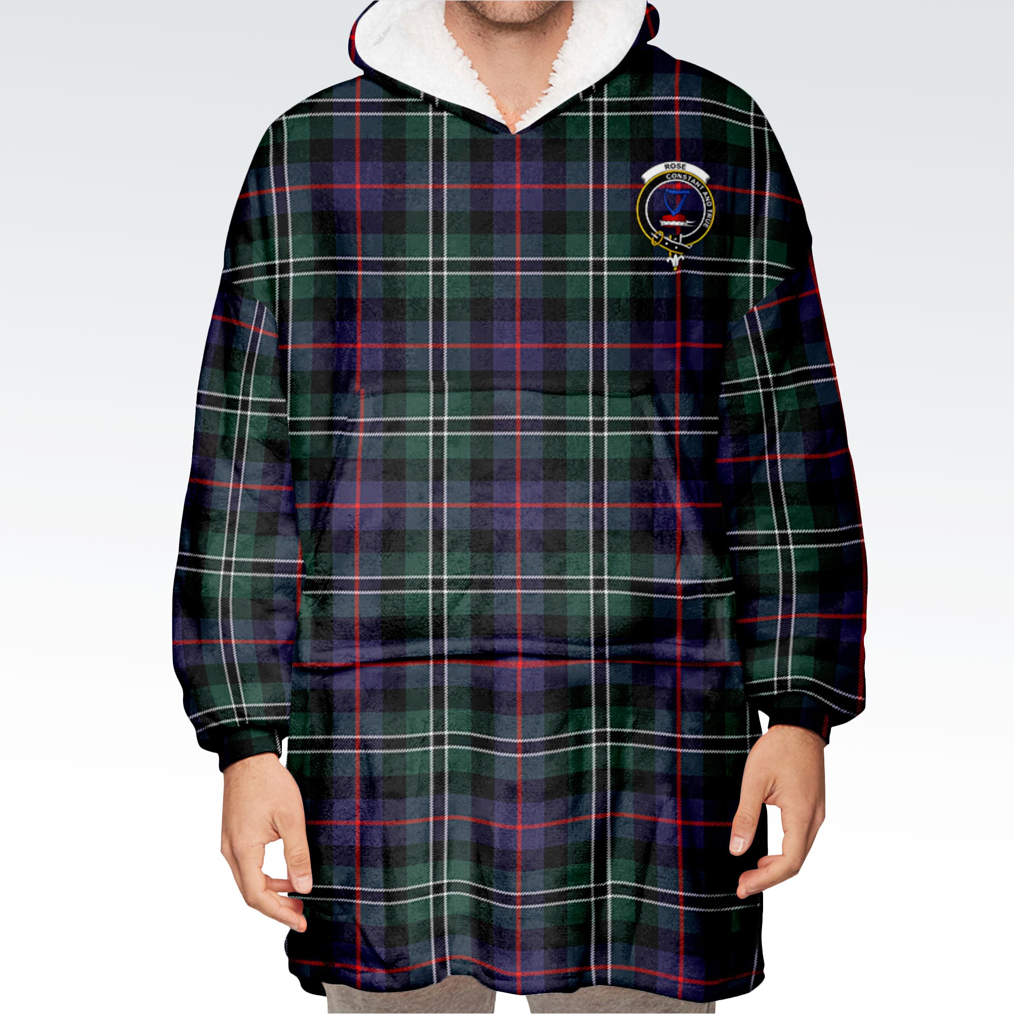 Rose Hunting Modern Tartan Hoodie Blanket