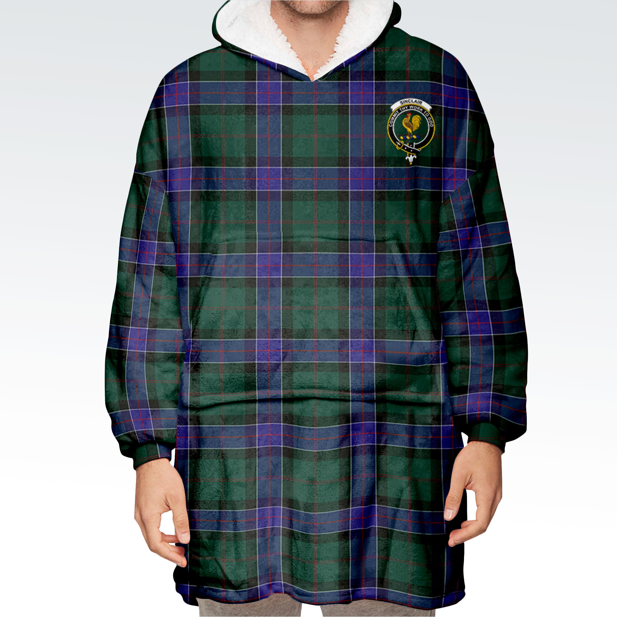 Sinclair Hunting Modern Tartan Hoodie Blanket