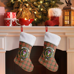 Buchanan Old Set Weathered Tartan Crest Christmas Stocking