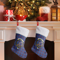 Elliott Modern Tartan Crest Christmas Stocking