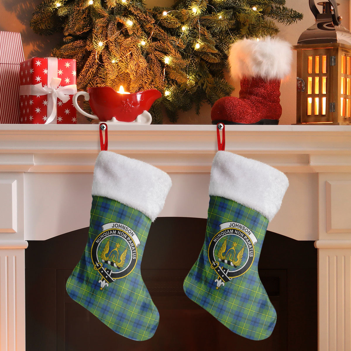 Johnson Ancient Tartan Crest Christmas Stocking