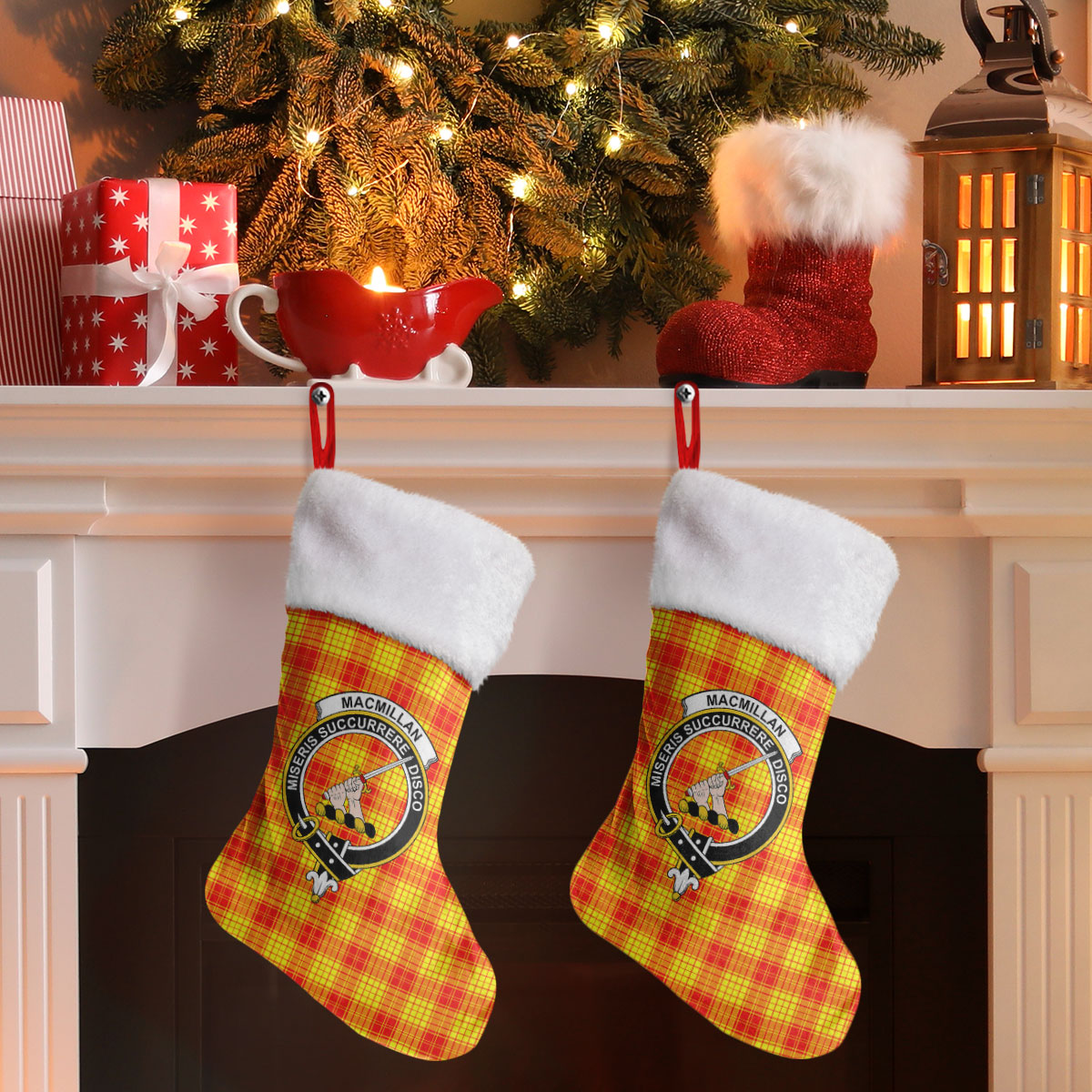 MacMillan Clan Tartan Crest Christmas Stocking