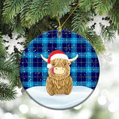 McKerrell Tartan Christmas Ceramic Ornament - Highland Cows Style