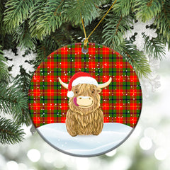 Turnbull Dress Tartan Christmas Ceramic Ornament - Highland Cows Style