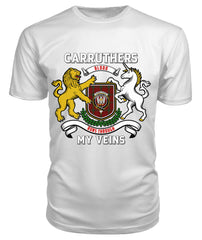 Carruthers Tartan Crest 2D T-shirt - Blood Runs Through My Veins Style