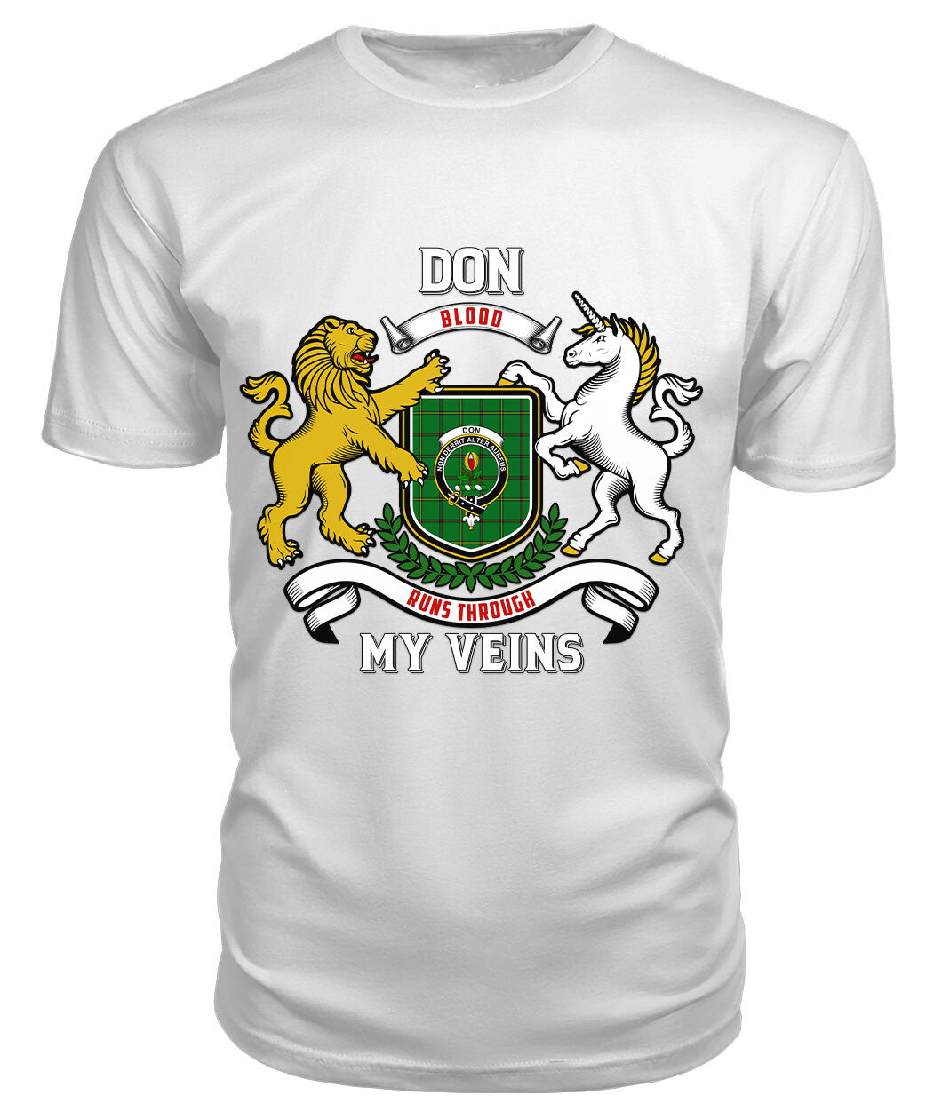 Don Tartan Crest 2D T-shirt - Blood Runs Through My Veins Style