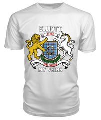 Elliott Ancient Tartan Crest 2D T-shirt - Blood Runs Through My Veins Style