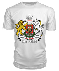 Hay Modern Tartan Crest 2D T-shirt - Blood Runs Through My Veins Style