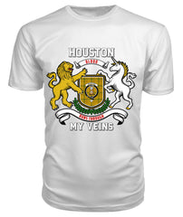 Houston Tartan Crest 2D T-shirt - Blood Runs Through My Veins Style