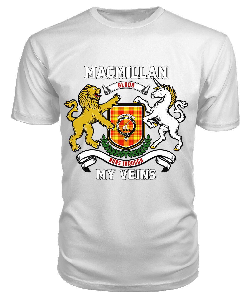 MacMillan Tartan Crest 2D T-shirt - Blood Runs Through My Veins Style