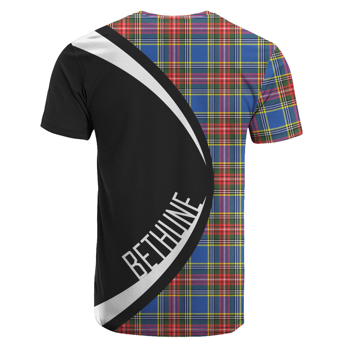 Bethune Modern Tartan Crest T-shirt - Circle Style