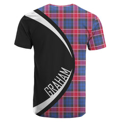 Graham of Menteith Red Tartan Crest T-shirt - Circle Style