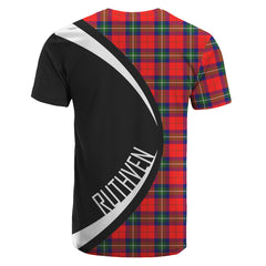 Ruthven Modern Tartan Crest T-shirt - Circle Style