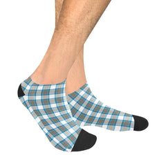 Stewart Muted Blue Tartan Ankle Socks