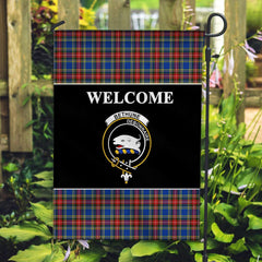 Bethune Tartan Crest Black Garden Flag