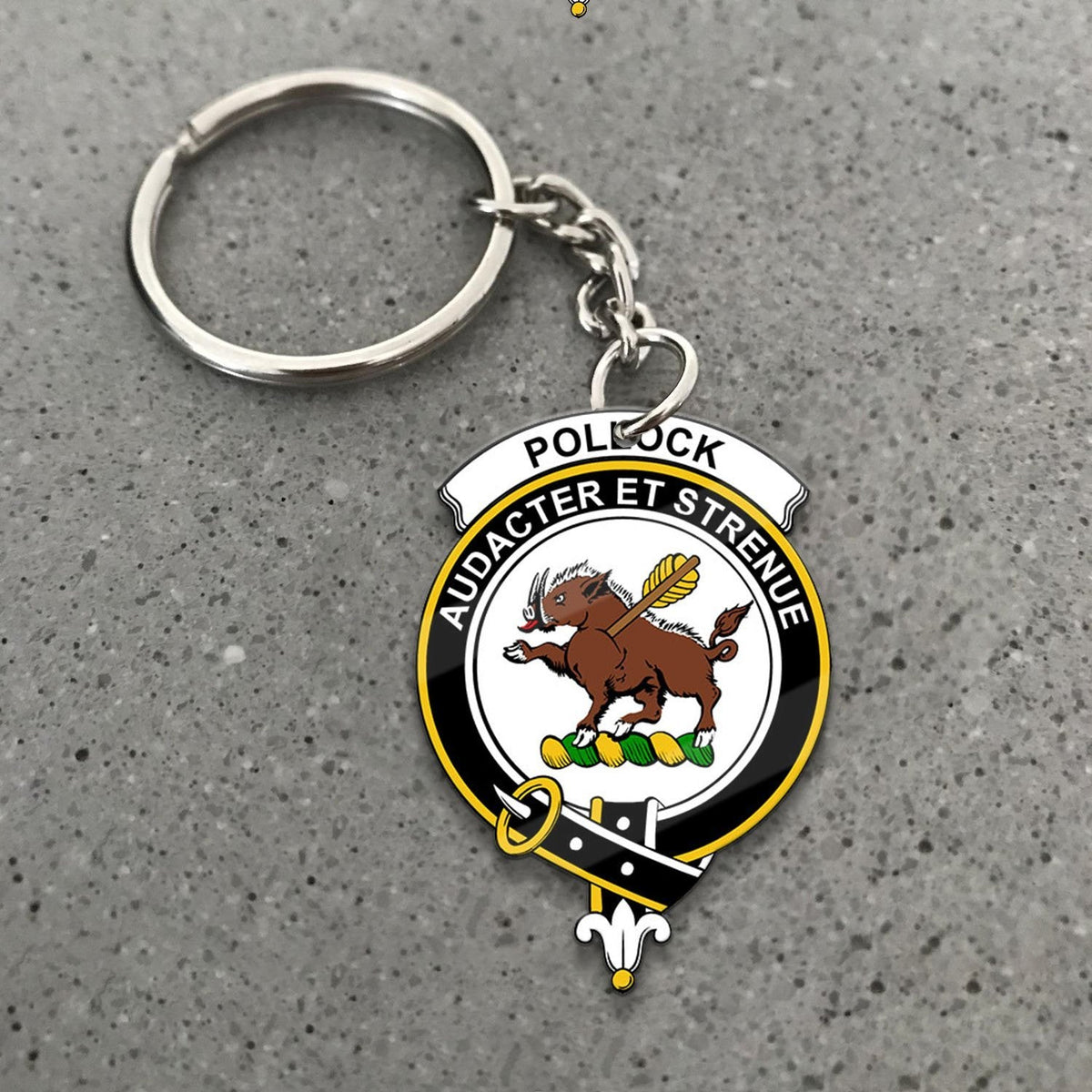 Pollock Crest Keychain