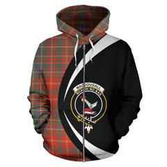 MacDougall Ancient Tartan Crest Zipper Hoodie - Circle Style