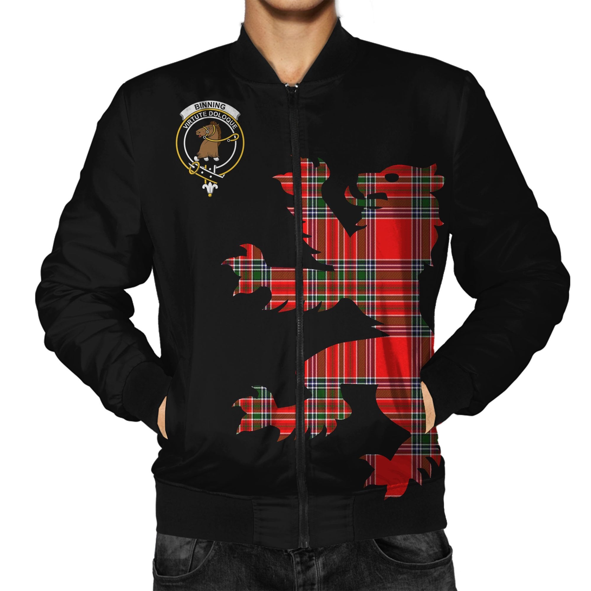 Binning (of Wallifoord) Tartan Bomber Jacket Lion & Thistle