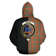 Bruce Ancient Tartan Crest Zipper Hoodie - Half Of Me Style