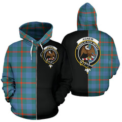 Agnew Ancient Tartan Crest Zipper Hoodie - Half Of Me Style