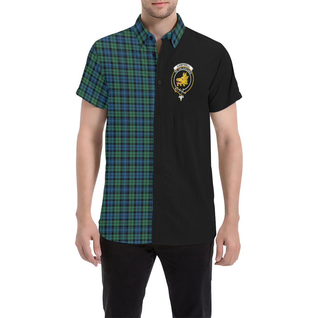 Campbell Family Tartan Crest Men Shirt